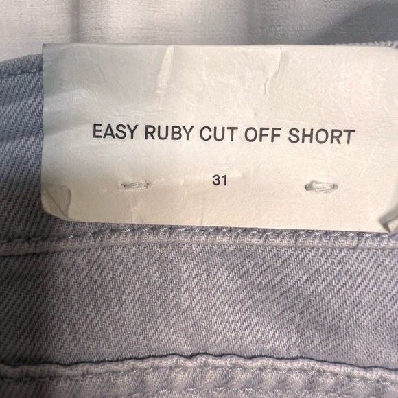 7 For All Mankind Easy Ruby Denim Cutoff Shorts Light Grey - Picture 4 of 5